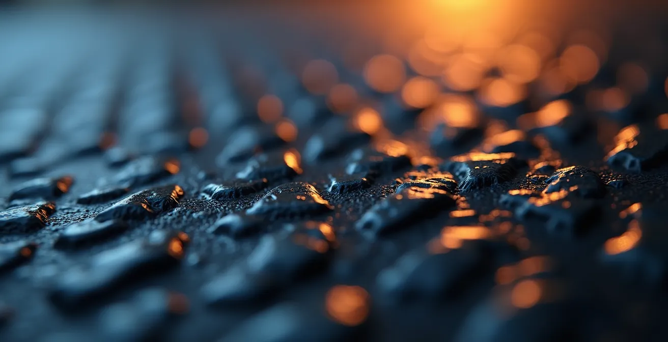 Structure microscopique de la gomme avec particules de silice